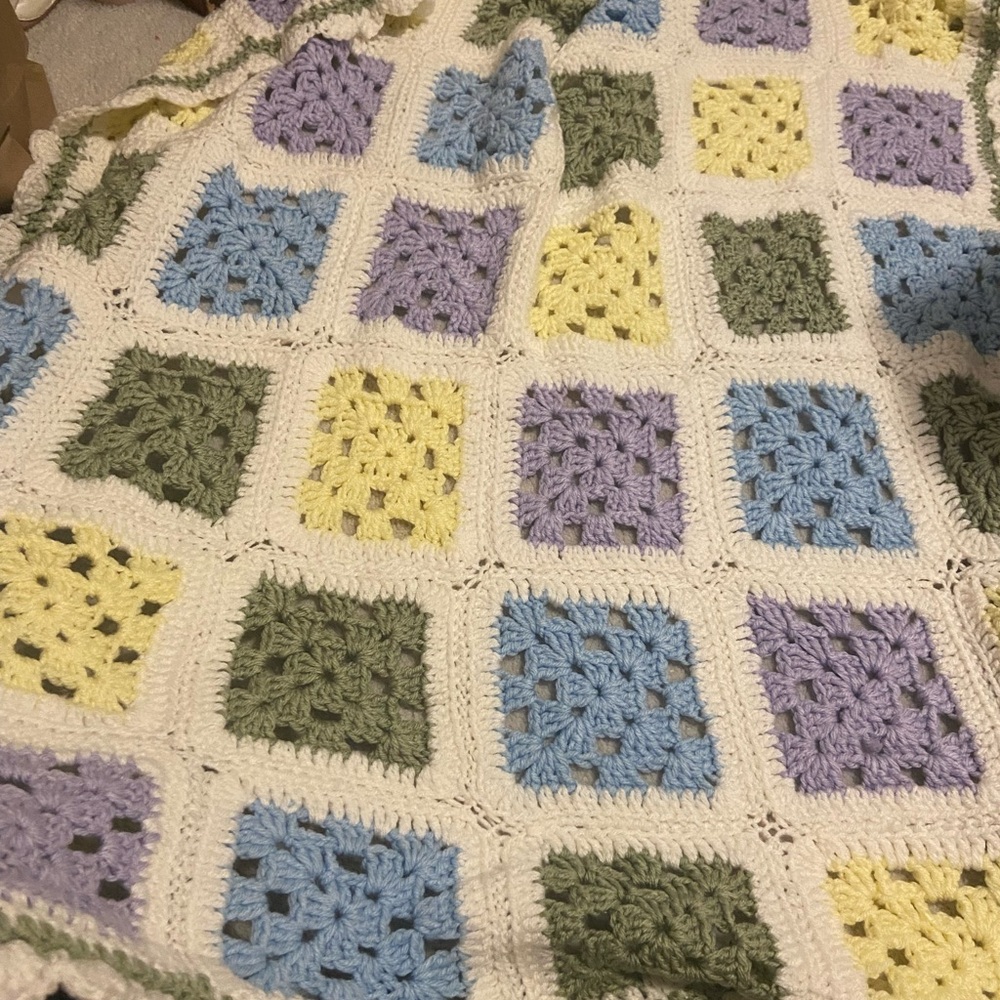 Colourful infant handCrochet crib Blanket